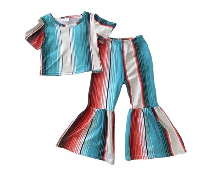 China 2020 New Arrival Casual Toddler Girls Clothing Flared Pants Sets Big Girls Aztec Two Piece Sets for sale