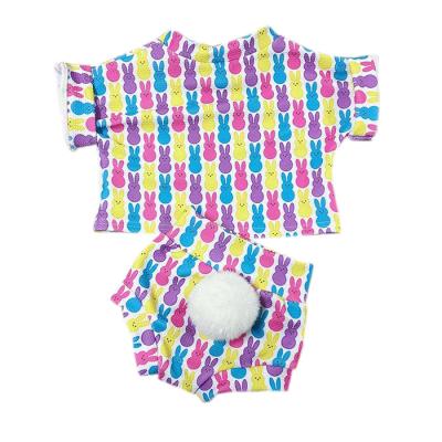 China Newest Casual Babies Ball Cloth Sets Kid's Easter Outfit Sets With Bunny Tail for sale