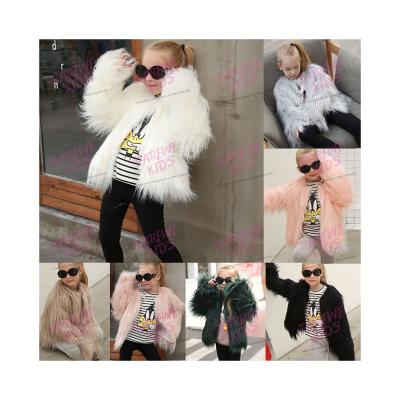 China Winter Kids Solid Color Breathable Faux Fur Coats For Girls for sale