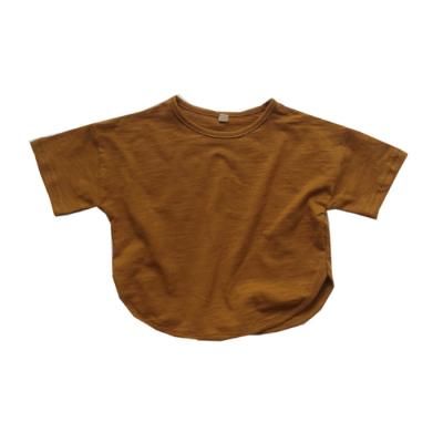 China 2021 Fashion Breathable Baby Boy's Oversized Rarewe Solid Tops Oversized T-shirt For Kids for sale