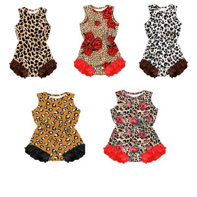 China One-Piece Overalls Summer Baby Romper Leopard Print Baby Newborn Infant Sleeveless Overalls Romper Wholesale for sale