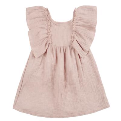 China Wholesale Breathable Deco Baby Clothing Linen Playsuit Ruffled Organic Baby Girl Dress for sale