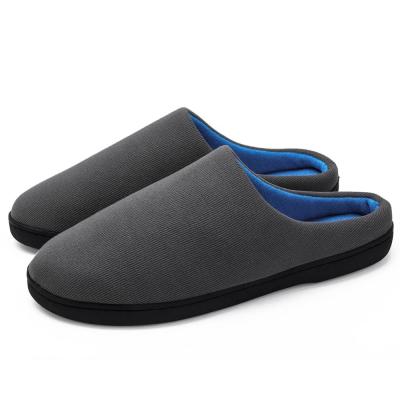 China Spring Men's Warm Home Use Cotton House Shoes Insole Memory Foam Rubber Unique Two Tone Slippers for sale