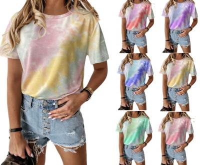 China Next Custom Loose Round Neck Tie Dye Print Sleeveless Shirt Women Summer New Anti-Shrink Clothing for sale