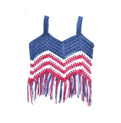 China Wholesale Breathable Autumn Tassel Top Infant Tank tops 4th of July girls clothing for holiday for sale