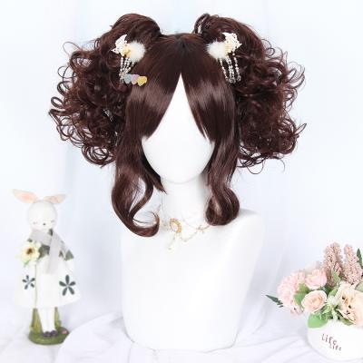 China Mcoser Curly Ponytail Extensions Braids Suppliers Synthetic Hair Mcoser Loop Coffee Japanese Harajuku Harajuku Women Women Lolita Wig for sale