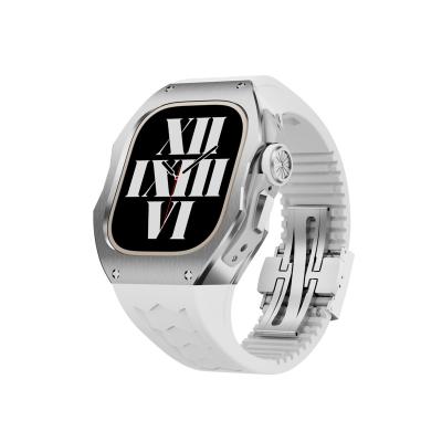 China Best Quality Fashionable Apple Watch Case For 49mm Ultra Modification Kit Titanium Watch Case FKM Rubber Strap For iwatch 8 Series 49mm for sale