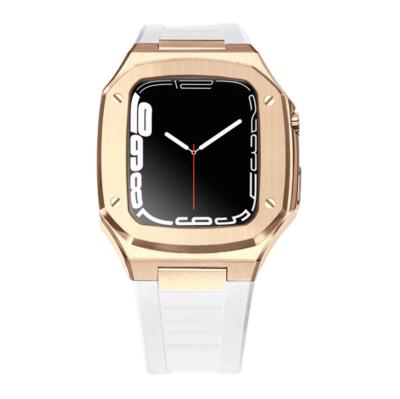 China Fashionable luxury stainless steel apple watch case rose gold for apple watch series 4 series 7 44mm case apple watch 45mm case for sale