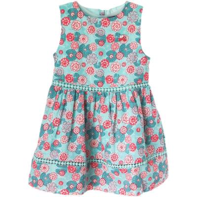 China 2022 new summechildren's cotton washable striped French dresschildren's fashion sleeveless metal powder natural puff girls dress for sale