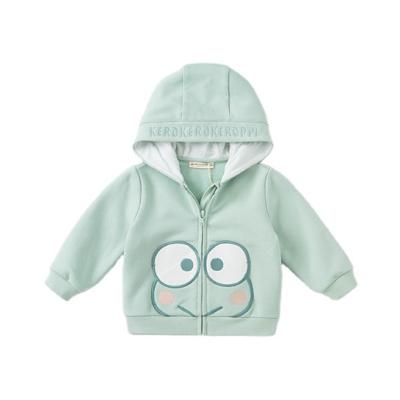 China 2021New Fall Embroidered Frog Style Hooded Googly Jacket Anti-Shrink With Comfortable Pockets for sale