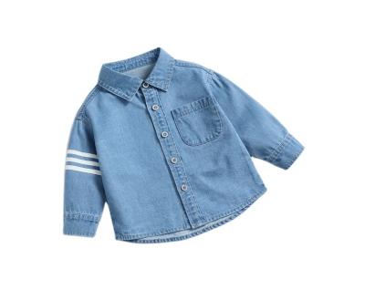 China 2021 Anti-Shrink Spring Autumn Long Sleeve Trend Pure Cotton Denim Baby Tops for sale