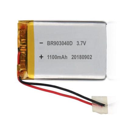 China E-tracker Low Temperature 3.7v Li-ion Polymer Rechargeable Battery Animal Lipo BR903040D 1100mah For Tracking Device for sale