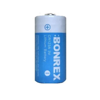 China Hot-selling toys Bonrex 1500mAh 3V CR123 lithium battery for camera/led light, CR123A rechargeable battery for sale