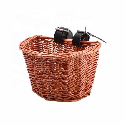 China New Sustainable Affordable Adjustable Brown Hand - Woven Wicker Bike Bicycle Basket Belt for sale