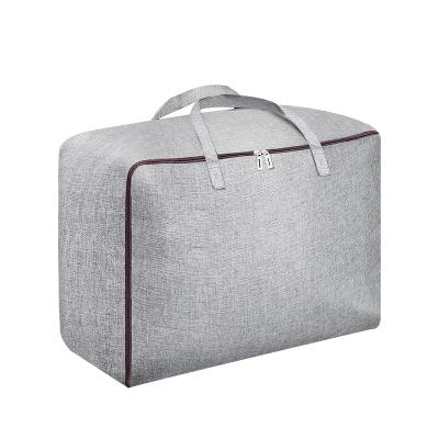 China Jinliu Non Woven Fabric Storage Bag Large Capacity Foldable Quilt Clothes Storage Bags Viable With Handles for sale