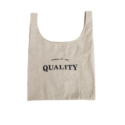 China Wholesale Reusable Canvas Collapsible Foldable Thick Cotton Shopping Bag Grocery Women Eco-Friendly Tote Bag for sale