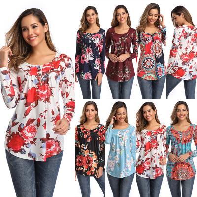 China Last Viable Popular Design Style Long Sleeves Tops Casual T Shirt Tops For Women Plus Size Blouses for sale