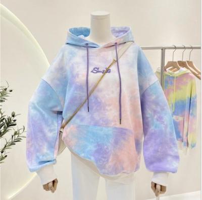 China Autumn Women's Latest Design Viable Women's Long-Sleeved Tie Printed Dye Printed Hoodies for sale