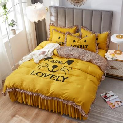 China Customized Eco - Friendly Anti - Static Cotton Bedding Set Colorful 100 % Pillowcase Bed Sheet Set for sale