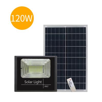 China High lumen outdoor smd 60w 100w 120w 200w LANDSCAPE ip67 solar led outdoor floodlight waterproof garden lamp for sale