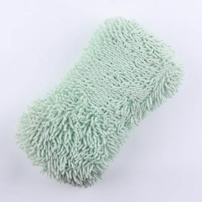 China Full Customizable Eco-friendly Polyester Microfiber Chenille Car Wash Sponge Block Eco-Friendly for sale