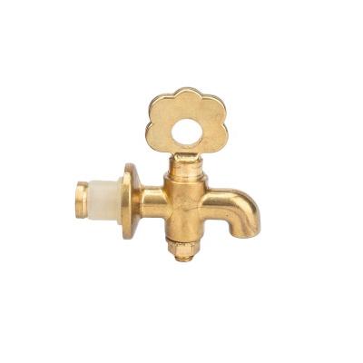 China General Rigorous Process Flower Handle Water Tap Faucet Wall Mounted Brass Gate Valve Bibcock for sale