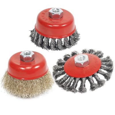 China Industrial Cup Wire Brush Miniature Twisted Wire Cup Brush Co Cleaning Wire Brush for sale