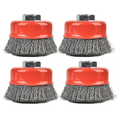 China Wire Cup Cleaning Brush 6 Inch Round Wire Brush for Cleaning Twisted Wire Brush for Grinder for sale