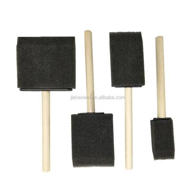 China Free Sample Foam Paint Drawing Brush with Hardwood Handle High Density Sponge Foam Brush Painting Tool Kit for DIY for sale