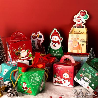 China Gift & Craft Christmas Color Gift Cardboard Folding Cardboard Blind Paper Box For Apple Candy Gift for sale