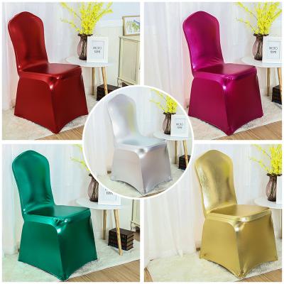 China Spandex Aluminum Universal Stretch Chair Cover Steel Frame or Metallic Gold Chair Cover for Banquet, Wedding and more for sale