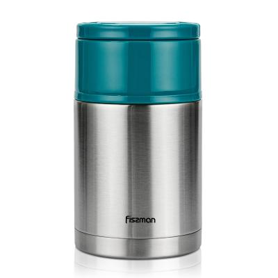 China Fissman 1000ml Vacuum Stainless Steel Thermos Vacuum Stocked Colorful Insulated Food Jar for sale