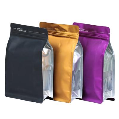 China Recyclable Matte Metal Color Side Gusset Ziplock Flat Bottom Moisture Proof Bags for sale