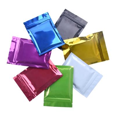 China Stock Merchandise Barrier Small Mylar Resealable Smell Proof Aluminized Foil Zipper Resealable Packaging Bag For Food And Snack for sale