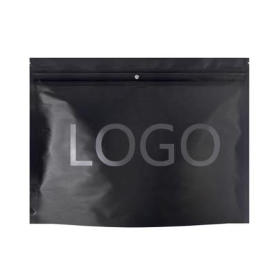 China ASTM-D3475 Barrier Custom Printed Black Mylar Foil Smell Proof Stand Up Dispensary Plastic Outlet Bags Child Proof Bags for sale