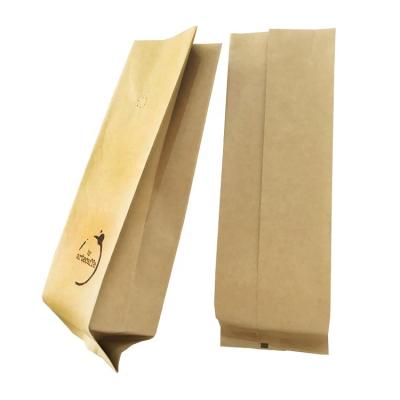 China Return Security Sealed Pouches Side Gusset Packing Kraft Paper Bags For Tea Coffee for sale