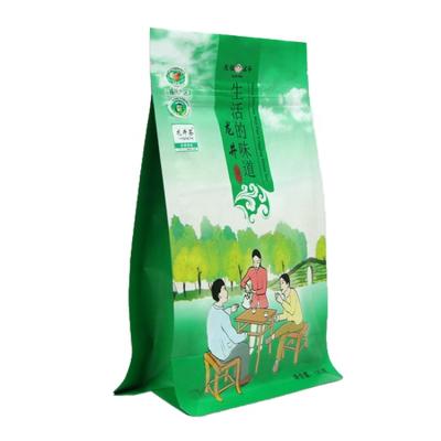 China Wholesale Safety Food Grade Recyclable Logo Printing Aluminum Foil Custom Stand Up Flat Bottom Tea Bag Empty Zip Lock Bags With Logo for sale