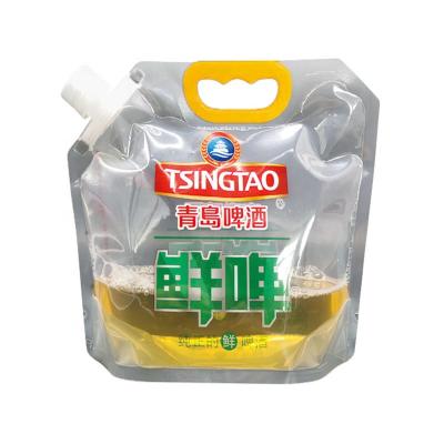 China Custom Printing Barrier Security Plastic Transparent Stand Up Packaging Bag For Beer Liquor Wine Liquor Liquor Suction Spout Bag for sale