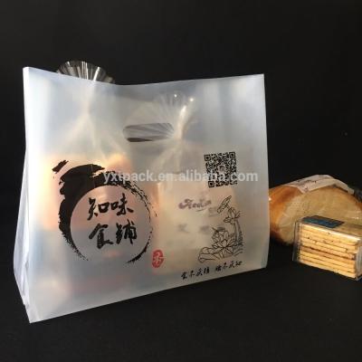 China Recyclable HDPE Bread Food Packaging Biodegradable Frosted Plastic Plastic Bag For Restaurant for sale