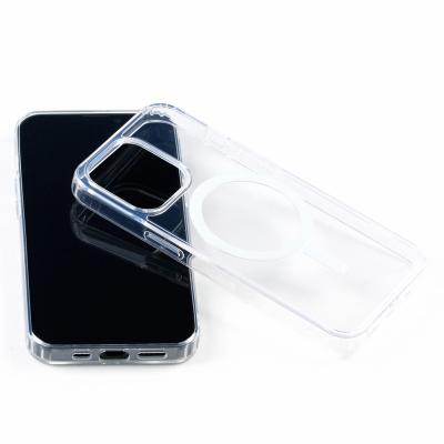 China IMD Cases Clear Clear Magnet Case TPU Shockproof Transparent Shockproof PC Cell Phone Cover For iPhone 13 Wireless Charging Compatible for sale