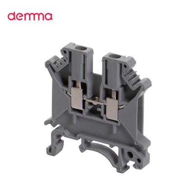 China PA66 Demma 25mm Screw Wire Connection Feed Through Din Rail Mount Screw Terminal Blocks for sale