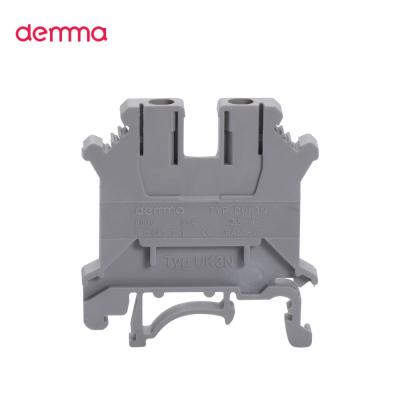 China UK PA66 Demma Factory Din Rail Connection Series Terminal Press In Speed ​​Installation Screw Terminal Blocks for sale