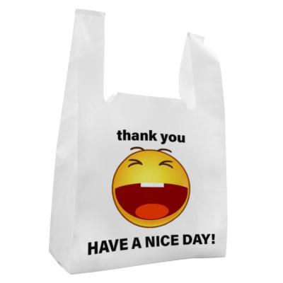 China Factory direct sale recyclable plastic t-shirt packaging biodegradable t-shirt shopping bags for sale