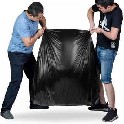 China Cheap Folded Production Line BIODEGRADABLE Black Heavy Duty Plastic Biodegradable Garbage Bag for sale