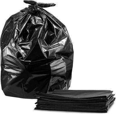 China Black Extra Large BIODEGRADABLE Outdoor Trash Bags Heavy Duty Trash Can Liners , Contractor Bag 55 Gallon Capacity Plastic Trash Bags for sale