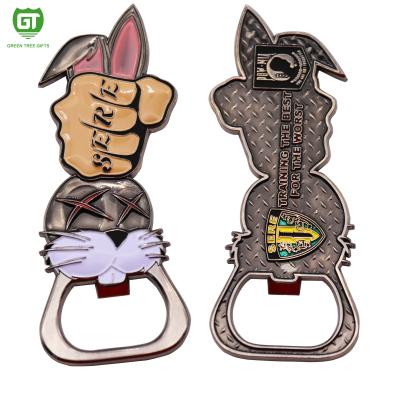 China Stocked Factory Price Customized 3D Rabbit Shape Creative Bottle Opener With Good Texture for sale