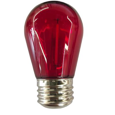 China Garden Led light RED S14 led filament bulbs Plastic shatterproof waterproof Patio String Light Bulbs for sale