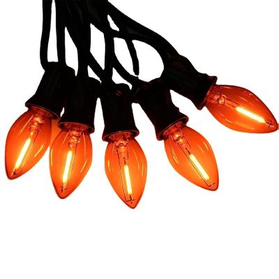 China Garden Orange LED C7 Hanging Halloween Decorative Lights for home Christmas Party Garden light bulbs for sale