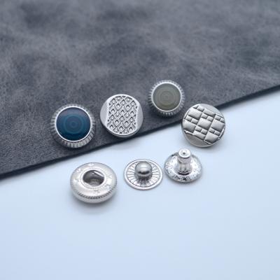 China Custom Made Black Silver Zinc Alloy Snap Buttons Washable Factory Metal Snap Buttons For Clothes for sale