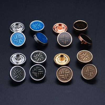 China Washable Decorative Accessories Logo Design Shirt Bag Cloth Zinc Alloy Snap Buttons Custom Metal Snap Buttons For Thobe for sale